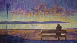 Thessaloniki Seafront, 2007. Oil on canvas, 93 x 153 cm