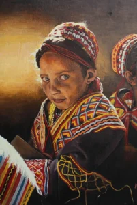 Turn towards the Light (Kallas Children), 2006. Oil on canvas, 76 x 101 cm